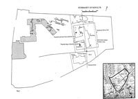 Excavation plan of area called the Vinery at The Friary 1994. Picture from Archaeological Report by Jo Caruth, 1994_007